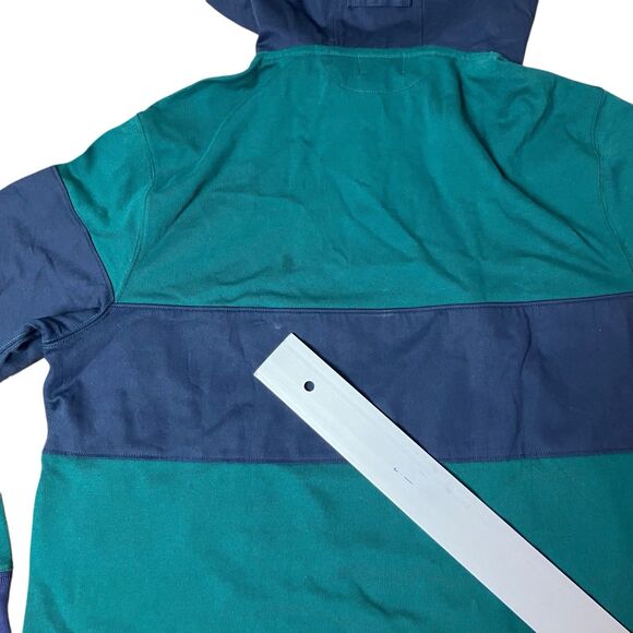 J Crew Anorak Hoodie Mens M Green Navy Colorblock Rugby Sporty Casual BN432 READ - Picture 13 of 15